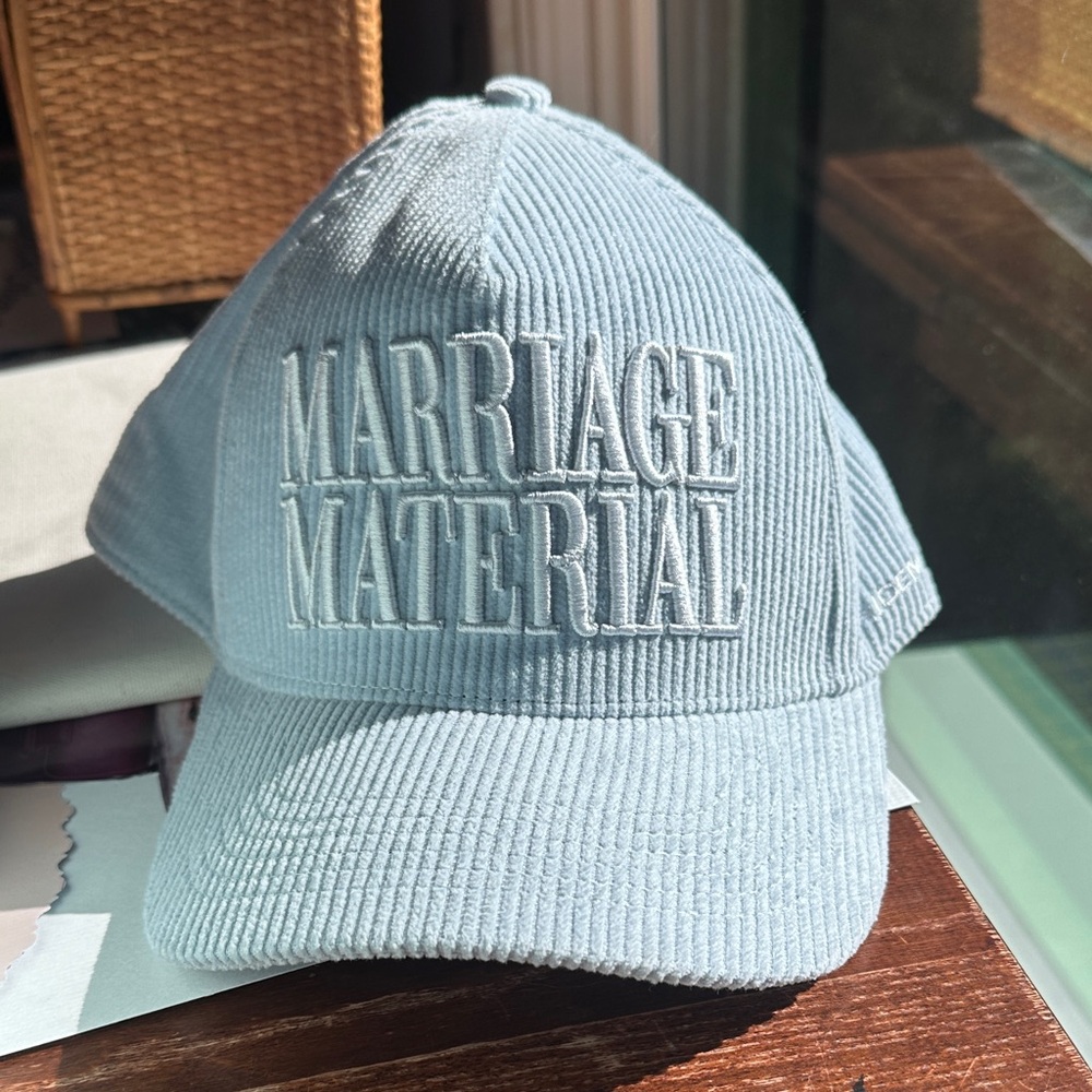 Anthropologie Light Blue Marriage Material Hat